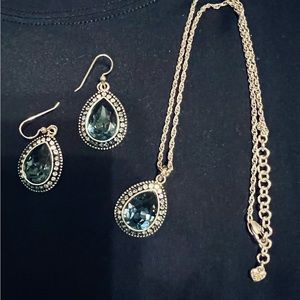Beautiful Brighton teardrop stone earrings and necklace set